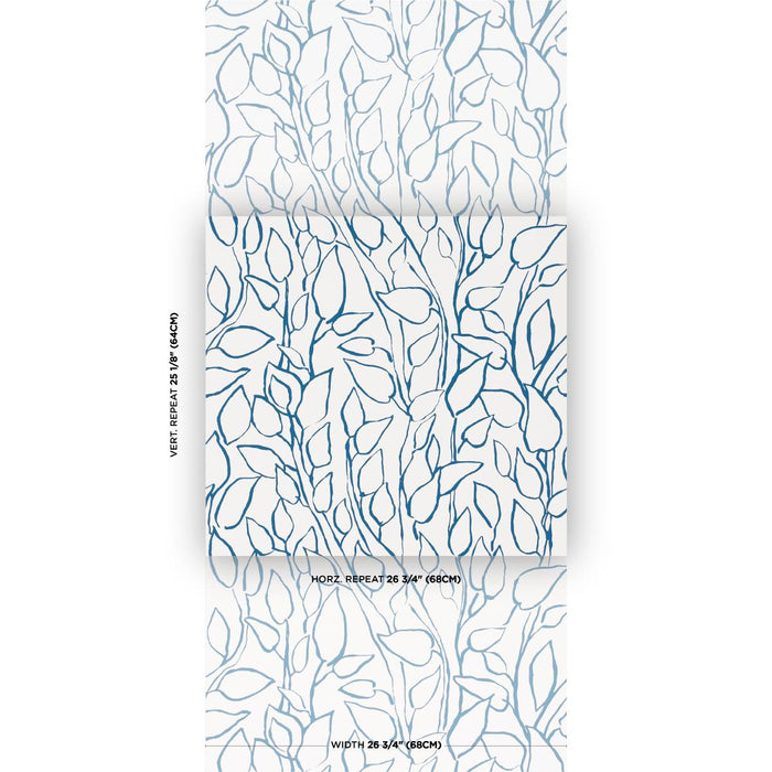 Schumacher Solandra Vine Navy Wallpaper Sample 5010073