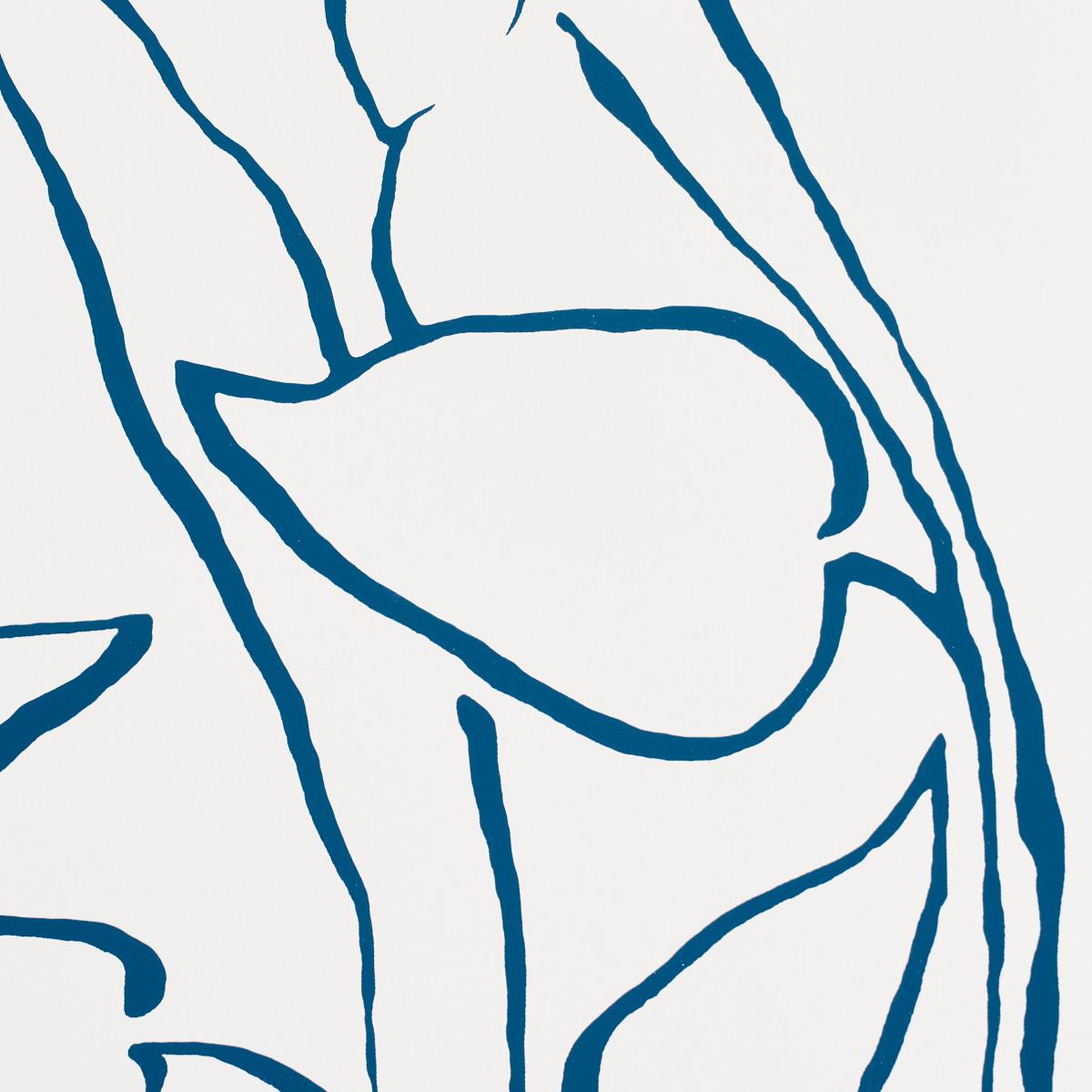 Schumacher Solandra Vine Navy Wallpaper Sample 5010073