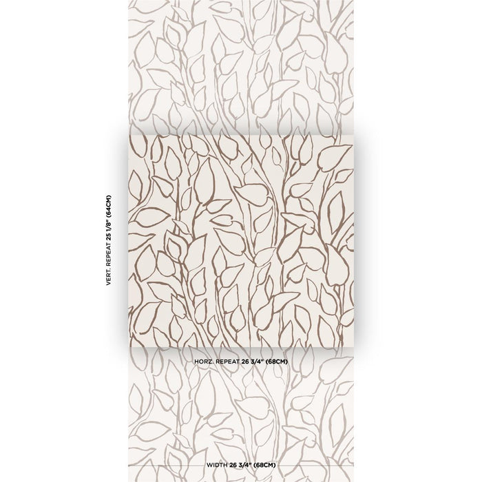 Schumacher Solandra Vine Brown Wallpaper Sample 5010074