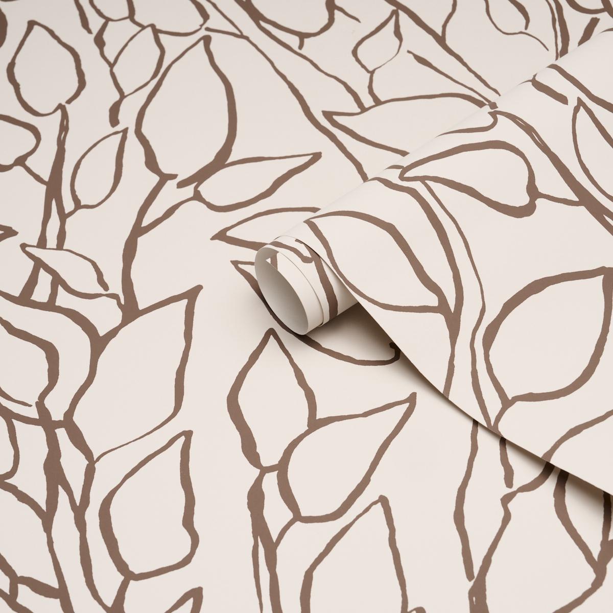 Schumacher Solandra Vine Brown Wallpaper Sample 5010074