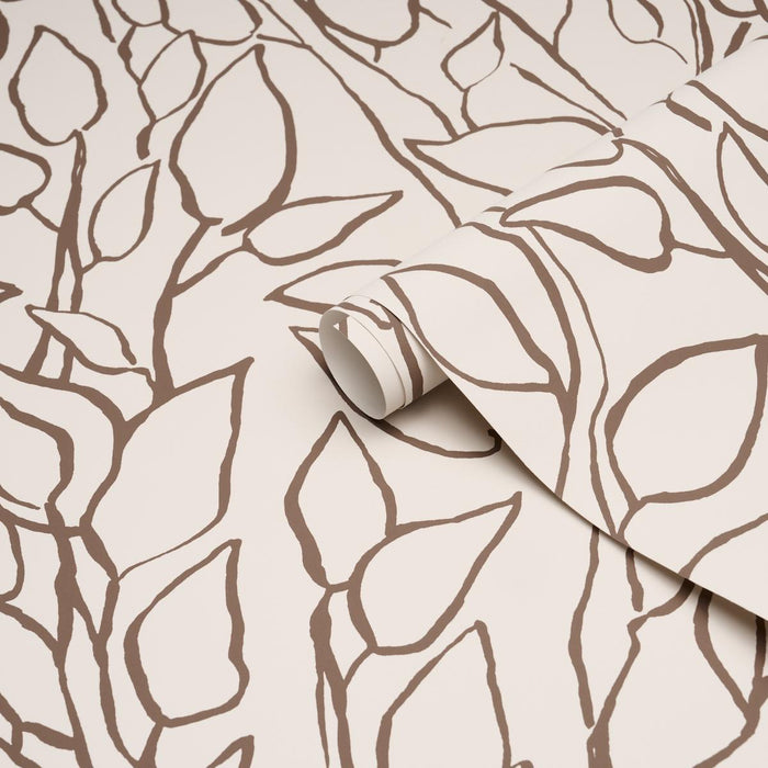Schumacher Solandra Vine Brown Wallpaper Sample 5010074