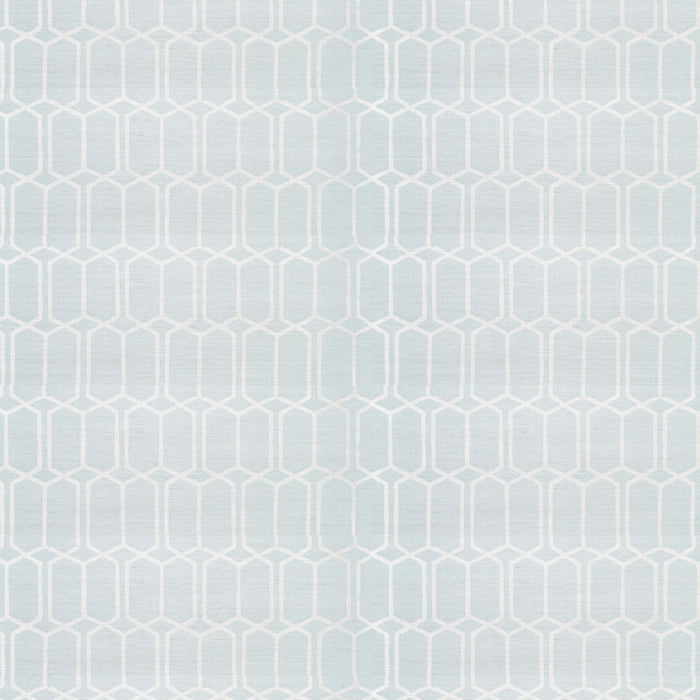 Schumacher Modern Trellis Sisal Sky Wallpaper Sample 5010100
