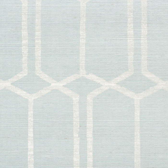Schumacher Modern Trellis Sisal Sky Wallpaper Sample 5010100