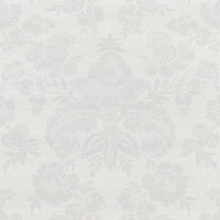 Schumacher Simone Damask Grasscloth Silver Wallpaper 5010120