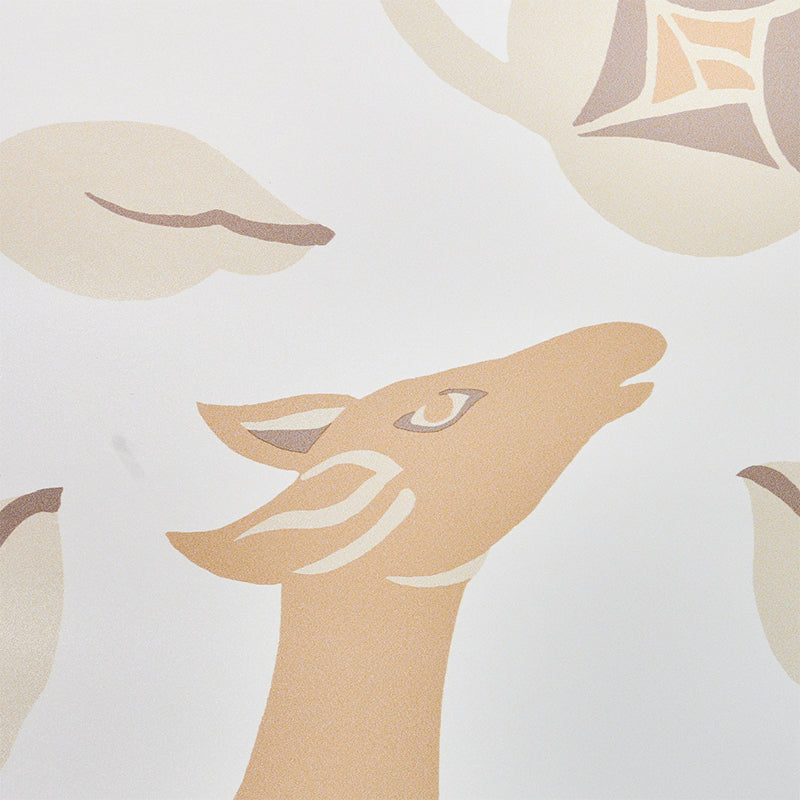 Schumacher Les Gazelles Au Bois Vinyl Natural Wallpaper Sample 5010141