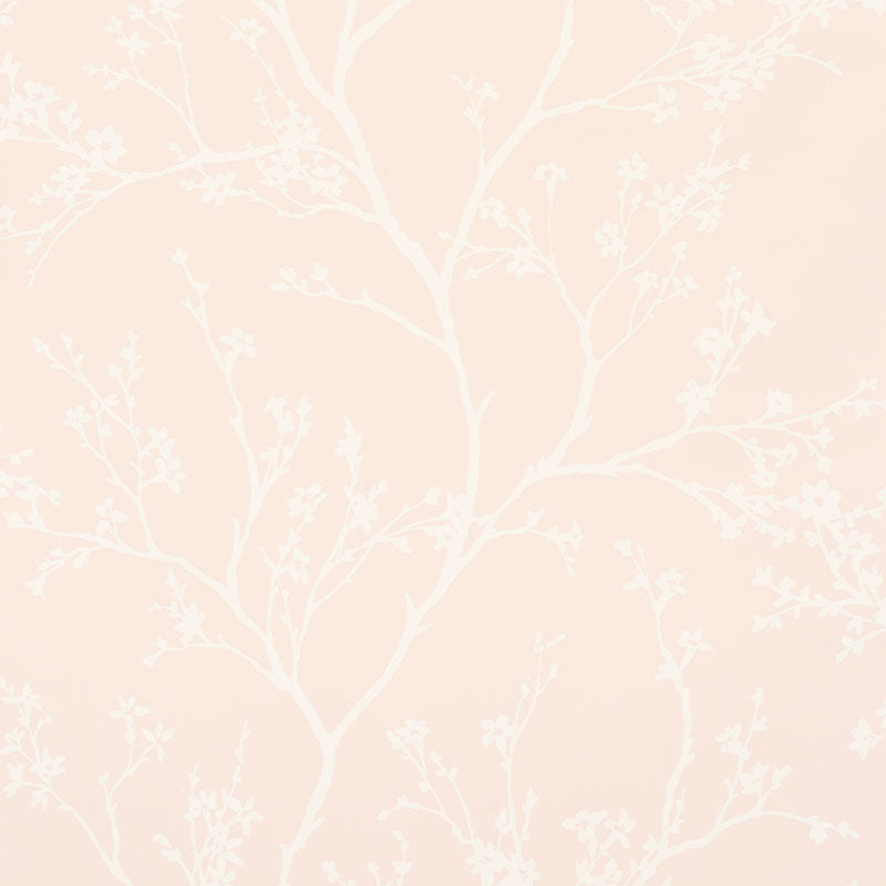 Schumacher Twiggy Vinyl Blush Wallpaper Sample 5010151