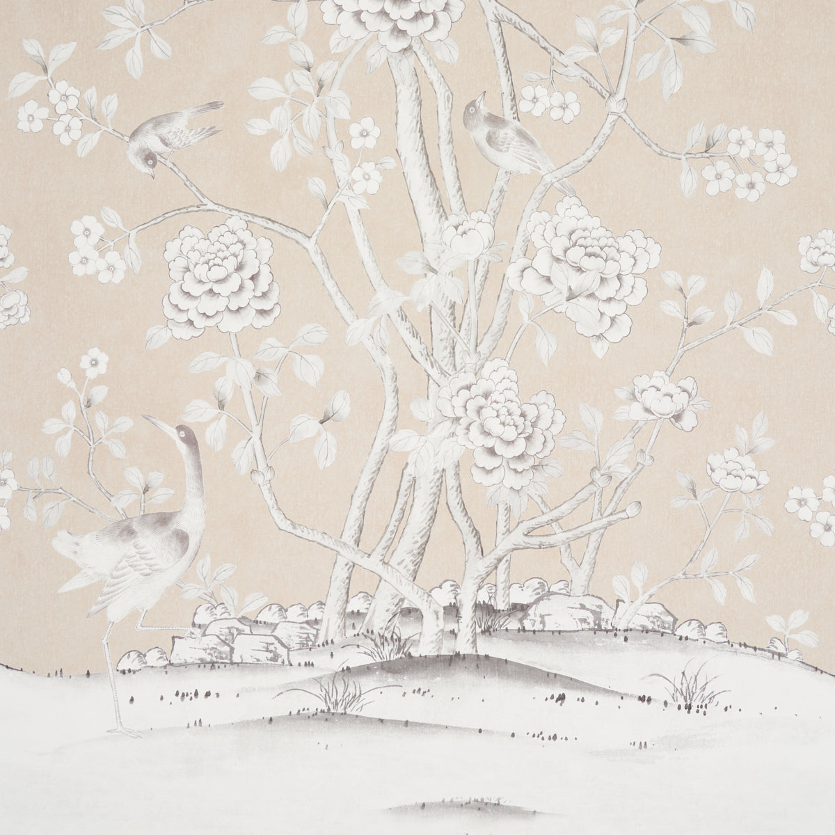 Schumacher Chinois Palais Vinyl Panel Stone Wallpaper 5010161