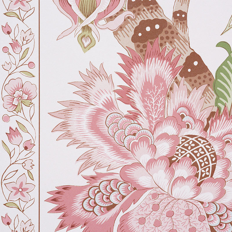 Schumacher Anjou Stripe Blush Wallpaper Sample 5010171