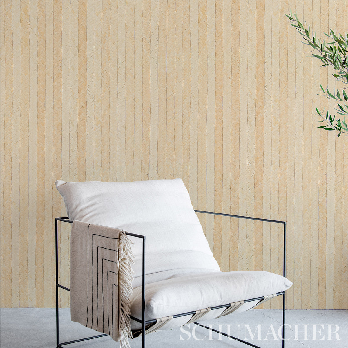 Schumacher Braided Buri Natural Wallpaper Sample 5010190