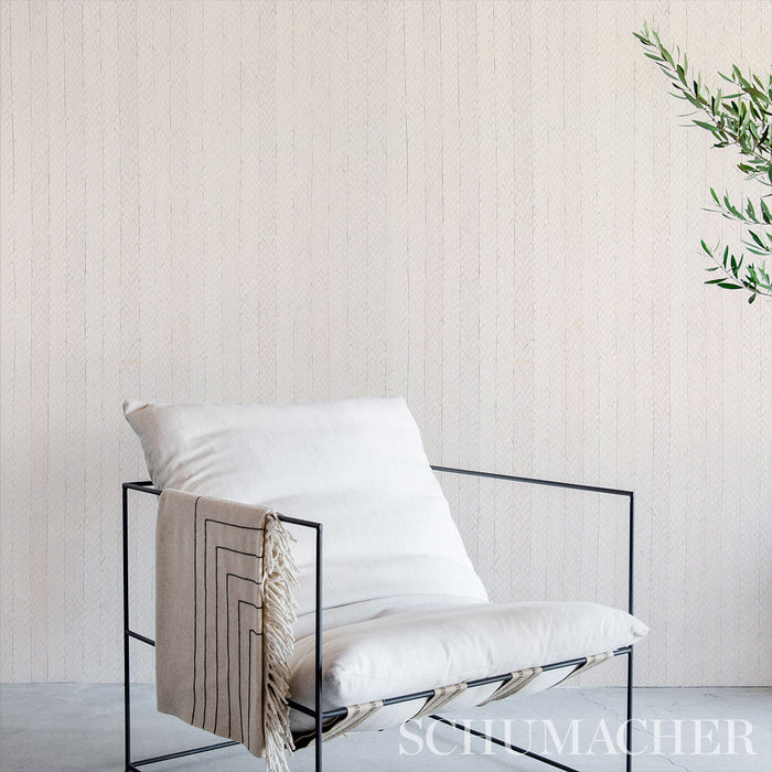 Schumacher Braided Buri Ivory Wallpaper Sample 5010191