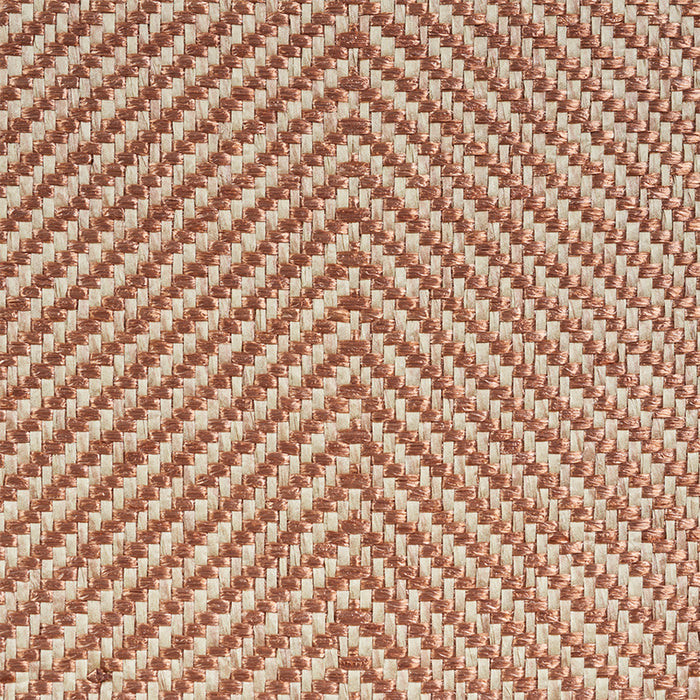 Schumacher Herringbone Paperweave Brown Wallpaper Sample 5010231