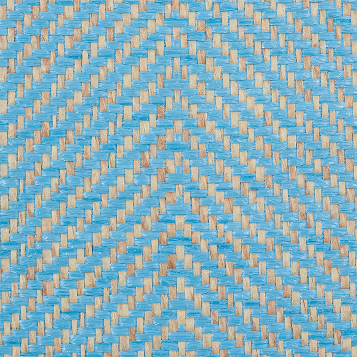 Schumacher Herringbone Paperweave Sky Wallpaper Sample 5010234