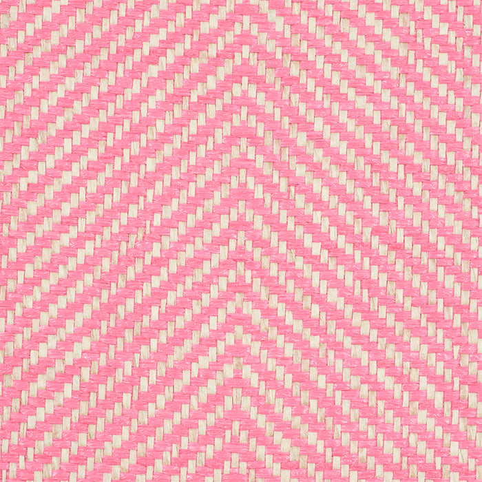 Schumacher Herringbone Paperweave Pink Wallpaper Sample 5010235
