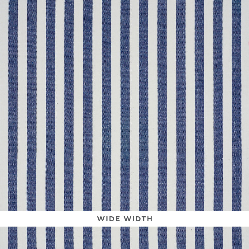 Schumacher Linen Stripe Indigo Wallpaper Sample 5010254