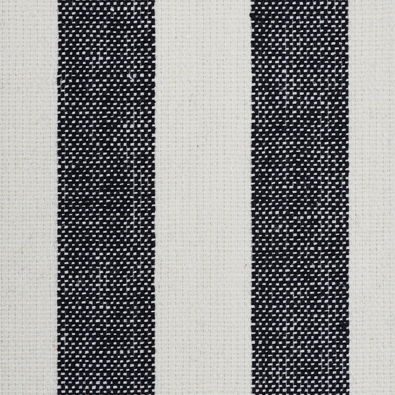 Schumacher Linen Stripe Black Wallpaper Sample 5010255