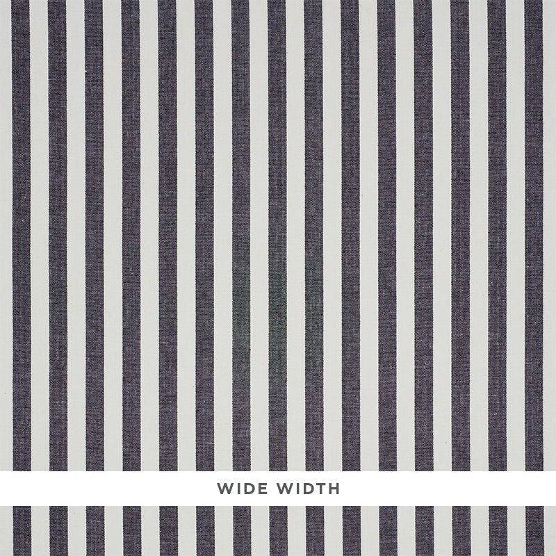 Schumacher Linen Stripe Black Wallpaper Sample 5010255