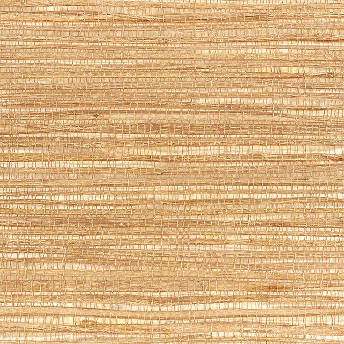 Schumacher Metallized Flax Brass Wallpaper Sample 5010282
