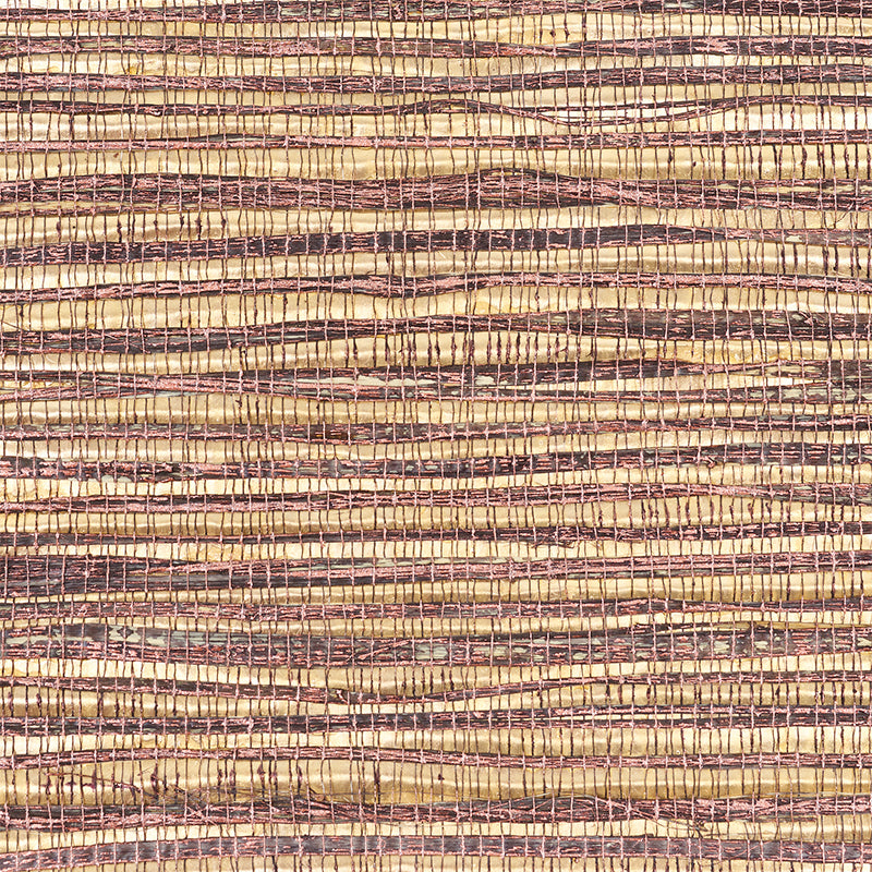 Schumacher Metallized Flax Aubergine Wallpaper Sample 5010283