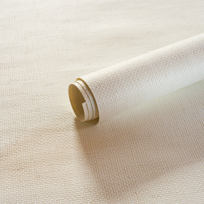 Schumacher Tonal Paperweave White Wallpaper Sample 5010295