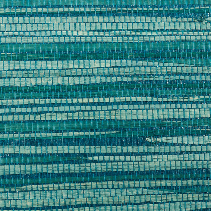 Schumacher Dyed Raffia Peacock Wallpaper Sample 5010342