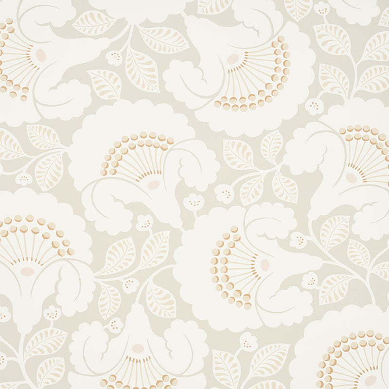 Schumacher Jackie Neutral Wallpaper Sample 5010372