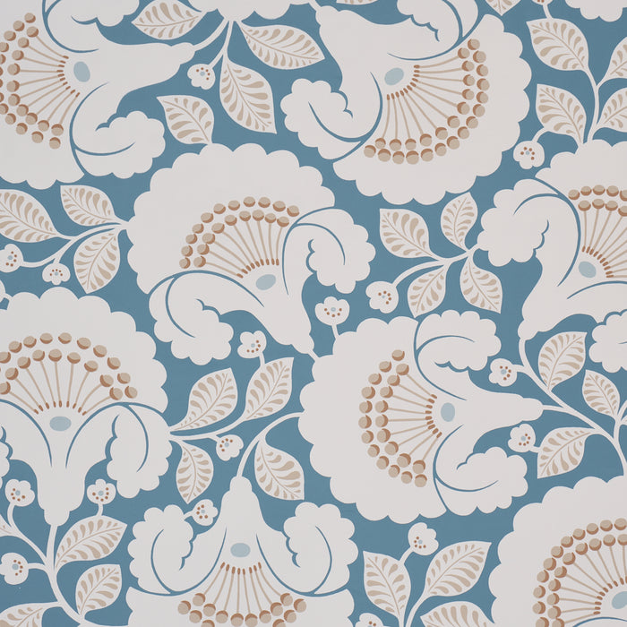Schumacher Jackie Indigo Wallpaper Sample 5010374