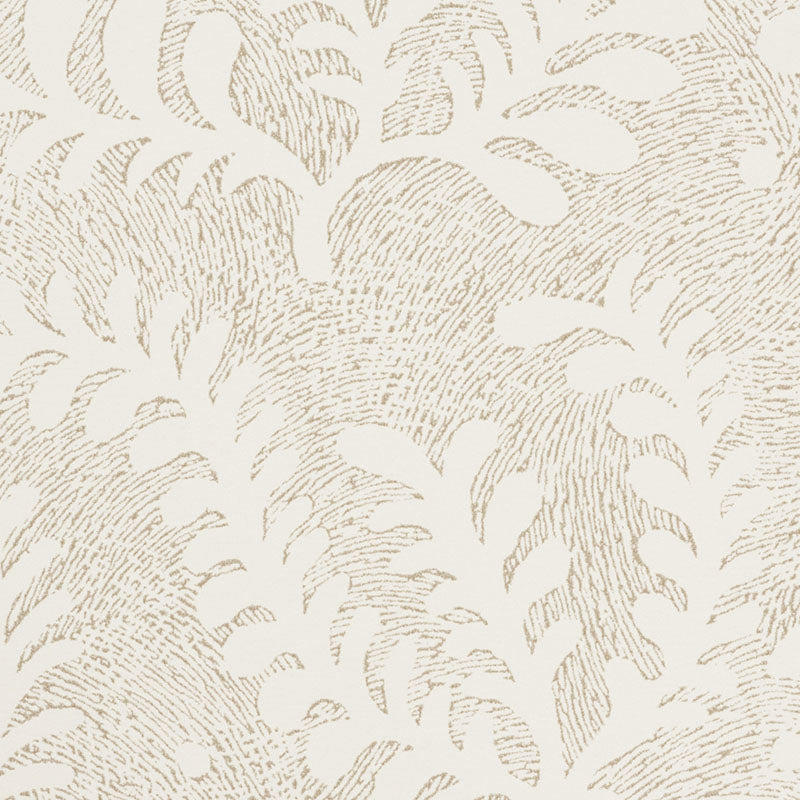 Schumacher Etched Fern Natural Wallpaper Sample 5010380