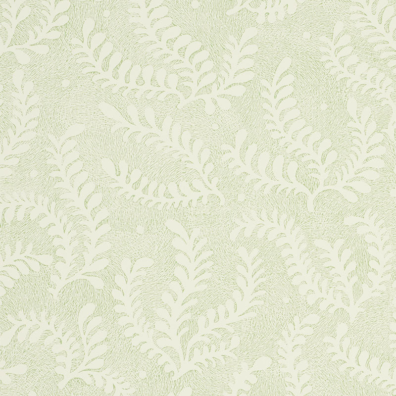 Schumacher Etched Fern Leaf Wallpaper Sample 5010381