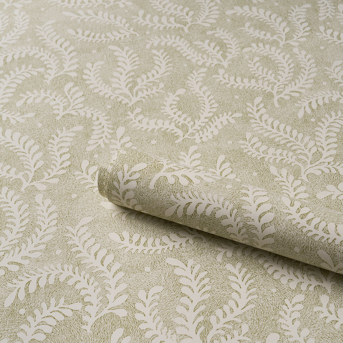 Schumacher Etched Fern Green Wallpaper 5010383