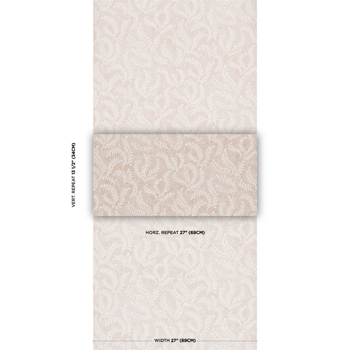 Schumacher Etched Fern Brown Wallpaper Sample 5010385