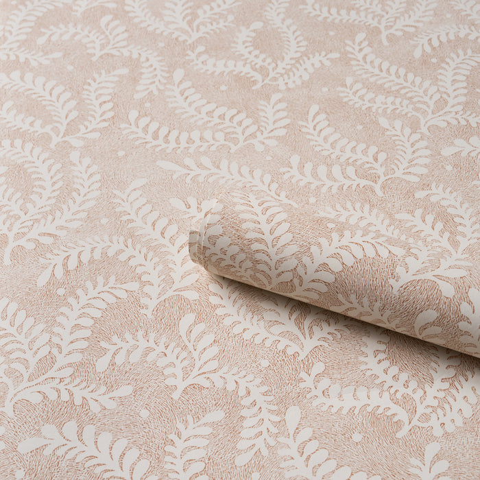 Schumacher Etched Fern Brown Wallpaper Sample 5010385