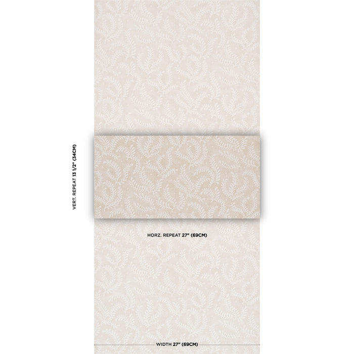 Schumacher Etched Fern Ochre Wallpaper 5010386