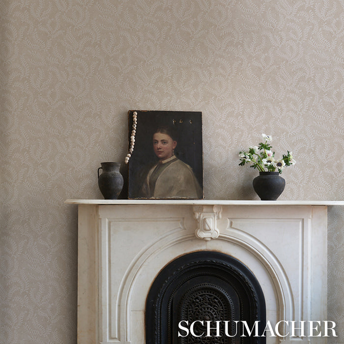 Schumacher Etched Fern Ochre Wallpaper 5010386