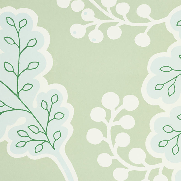 Schumacher Estelle Green Wallpaper Sample 5010392
