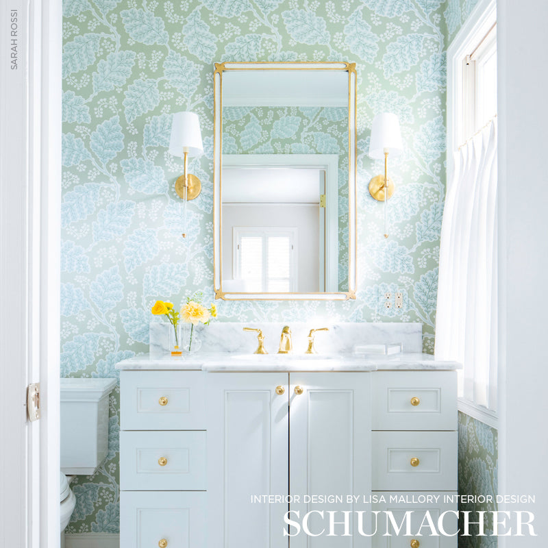 Schumacher Estelle Green Wallpaper Sample 5010392
