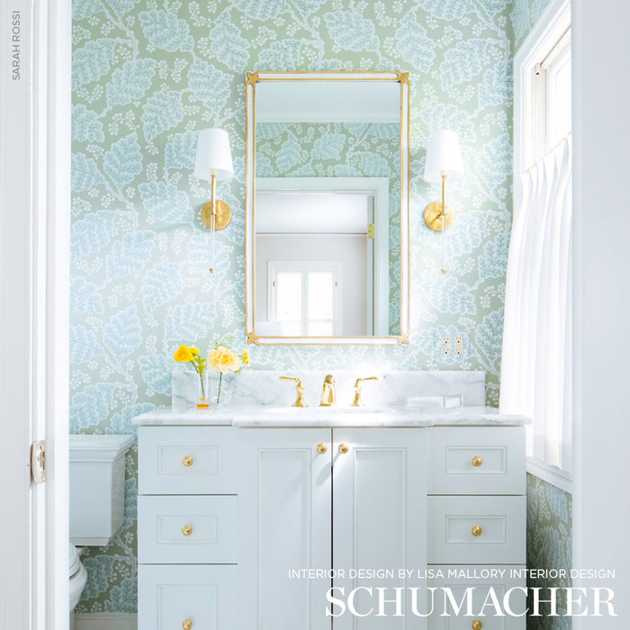 Schumacher Estelle Green Wallpaper Sample 5010392