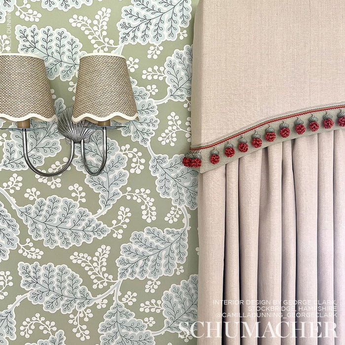 Schumacher Estelle Green Wallpaper Sample 5010392
