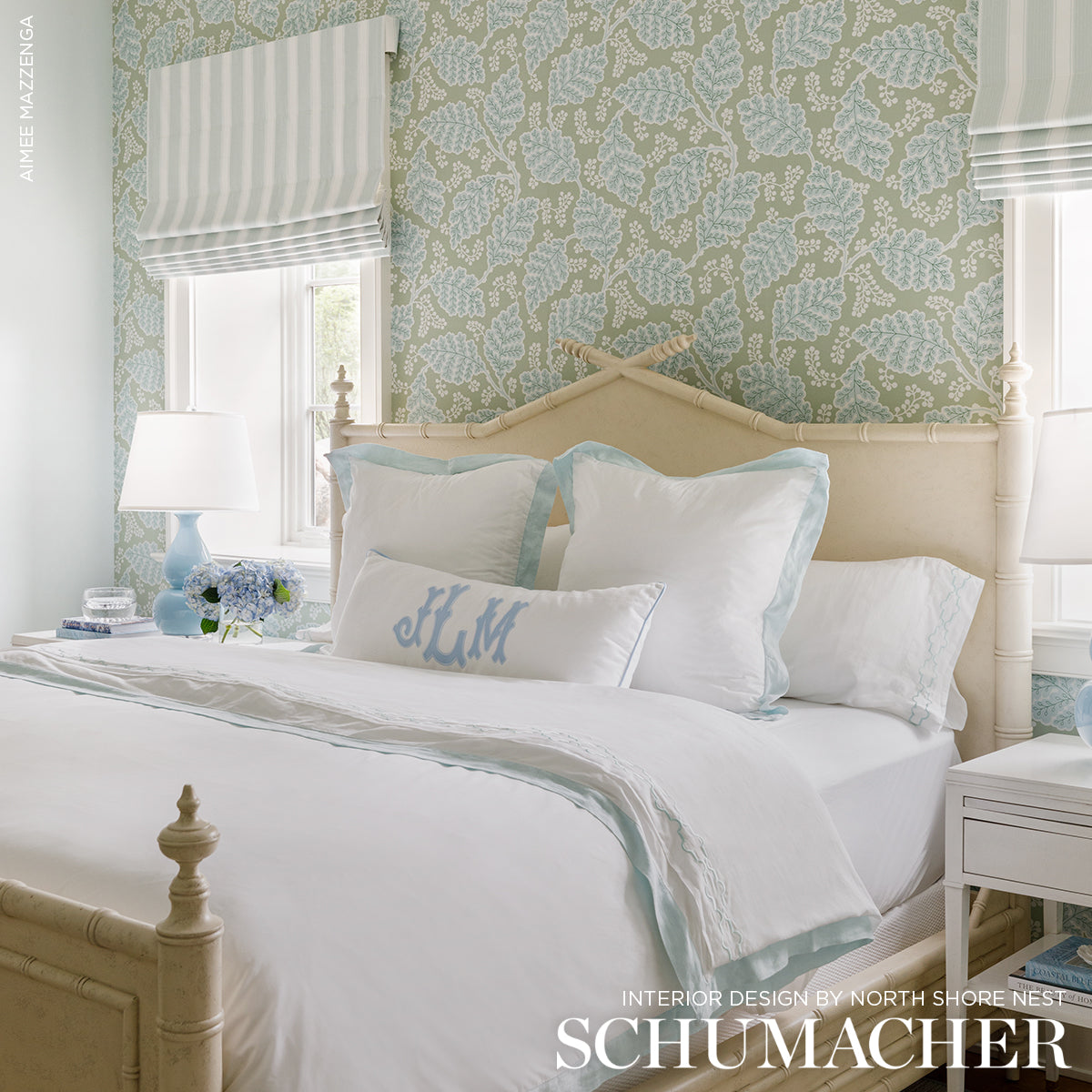 Schumacher Estelle Green Wallpaper Sample 5010392