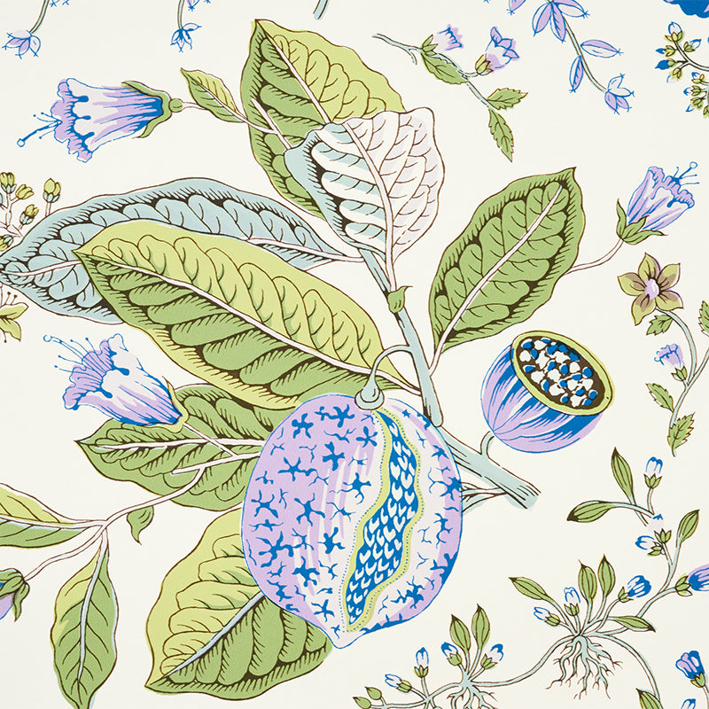 Schumacher Pomegranate Botanical Purple Wallpaper Sample 5010440