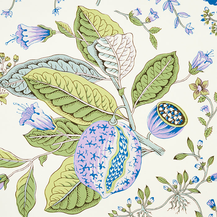Schumacher Pomegranate Botanical Purple Wallpaper Sample 5010440