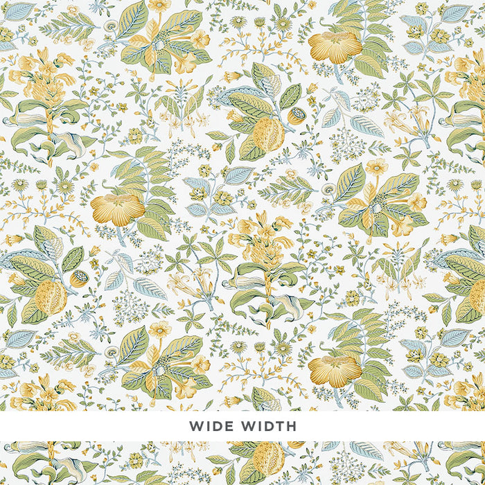Schumacher Pomegranate Botanical Citron Wallpaper Sample 5010442
