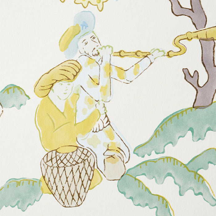 Schumacher Persian Lancers Citron Wallpaper Sample 5010460