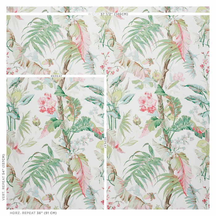 Schumacher Tropique Blush Wallpaper Sample 5010481