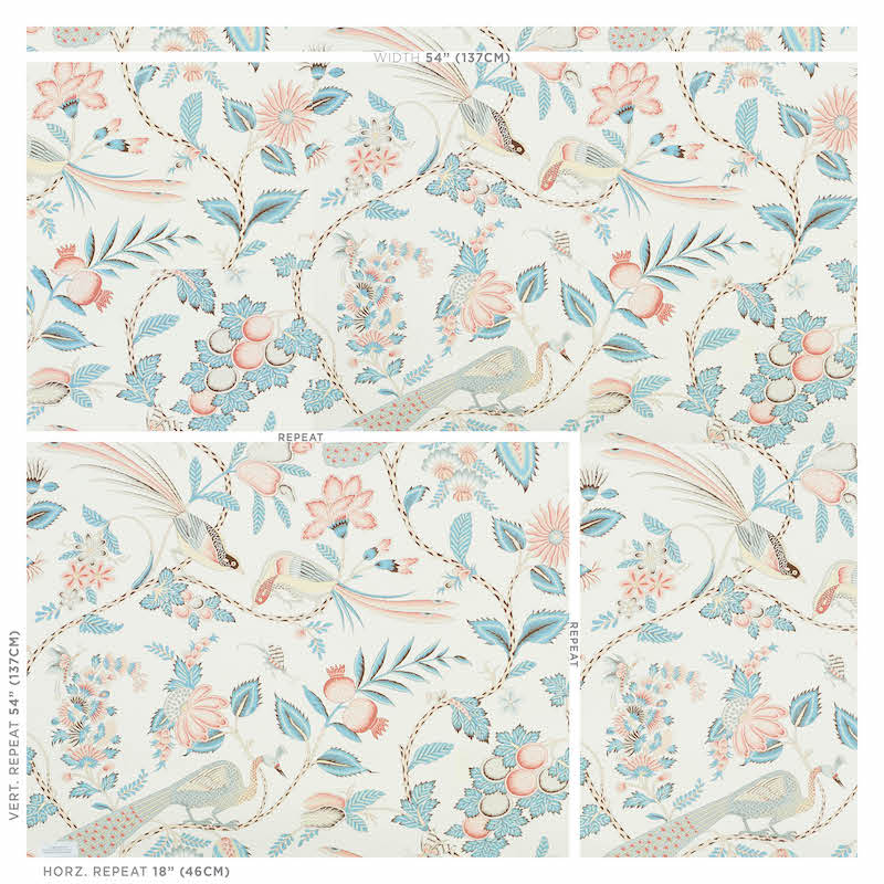 Schumacher Campagne Peacock & Rouge 5010512 Wallpaper | 40% Off (Samples)