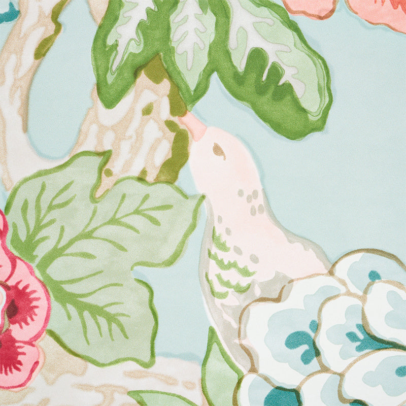 Schumacher Bermuda Blossoms Aqua 5010520 Sample | 40% Off (Samples)
