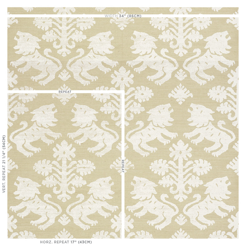 Schumacher Regalia Sisal Ivory On Natural Wallpaper Sample 5010531