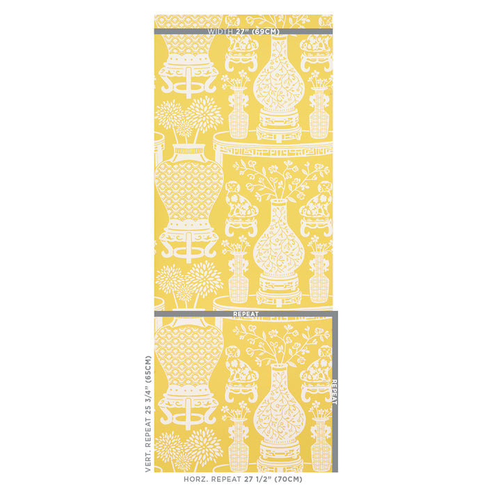 Schumacher Hellene Yellow Wallpaper Sample 5010550