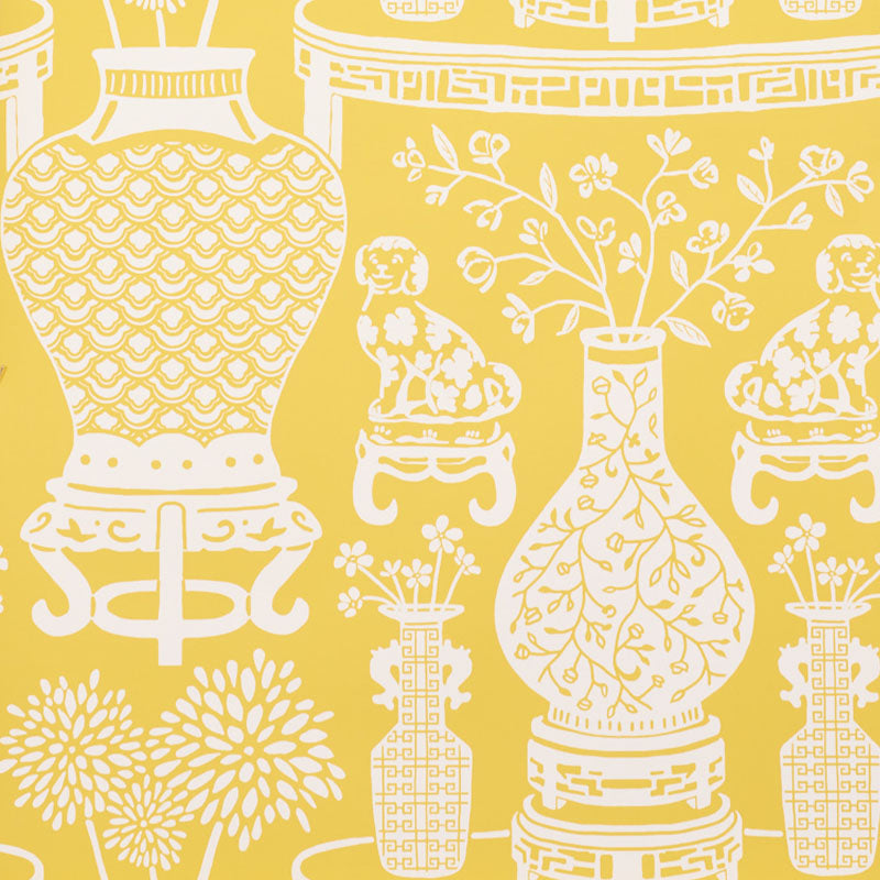 Schumacher Hellene Yellow Wallpaper Sample 5010550