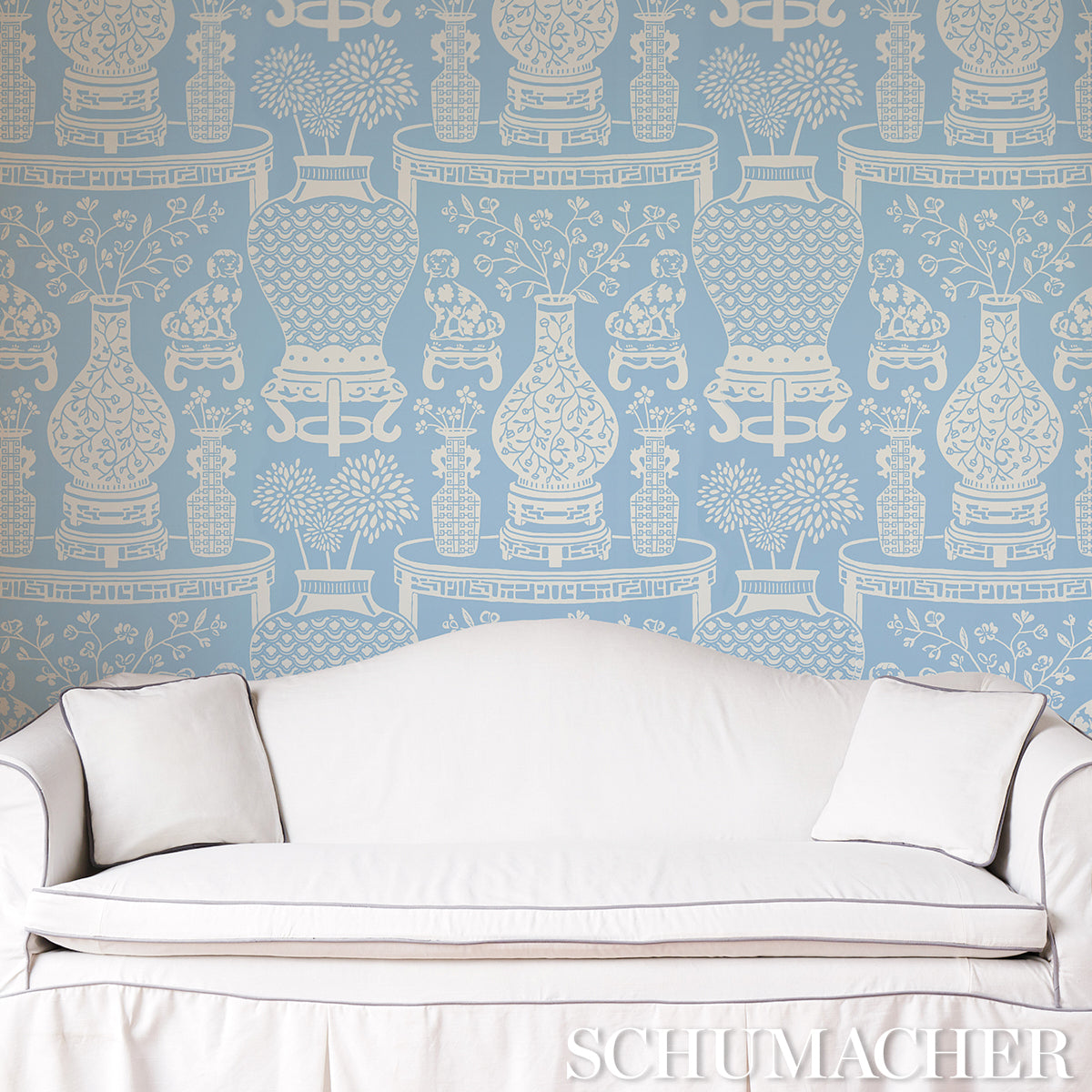 Schumacher Hellene Sky Wallpaper Sample 5010551