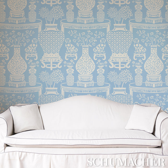 Schumacher Hellene Sky Wallpaper Sample 5010551